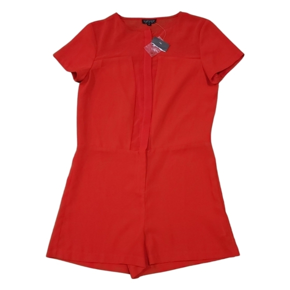 Topshop Romper NWT size 2 Red - Picture 1 of 8